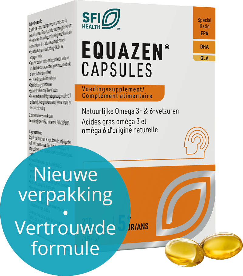 Equazen capsules 210 - de slimme formule met EPA, DHA, GLA - nieuwe verpakking