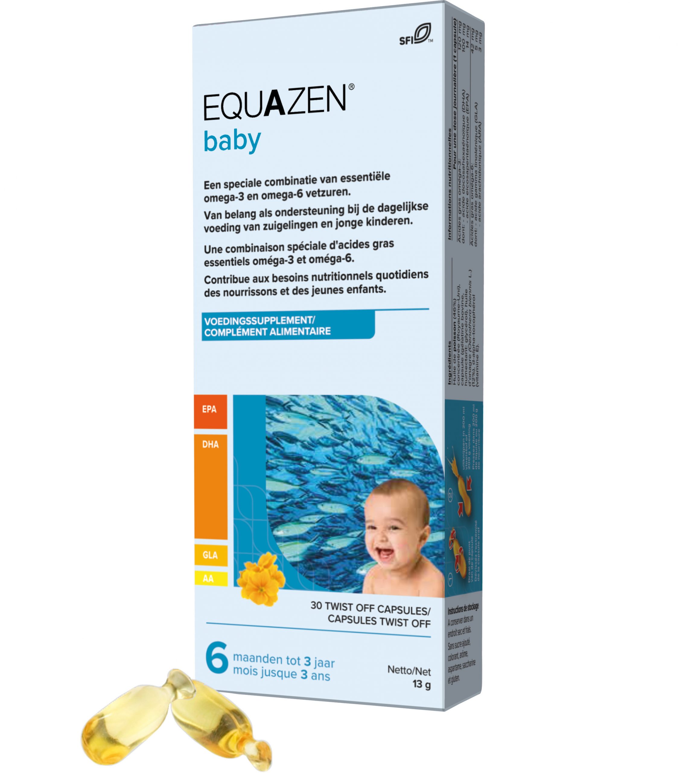Equazen Baby (eye q baby) - Zuivere DHA-rijke visolie - goed voor de hersenen