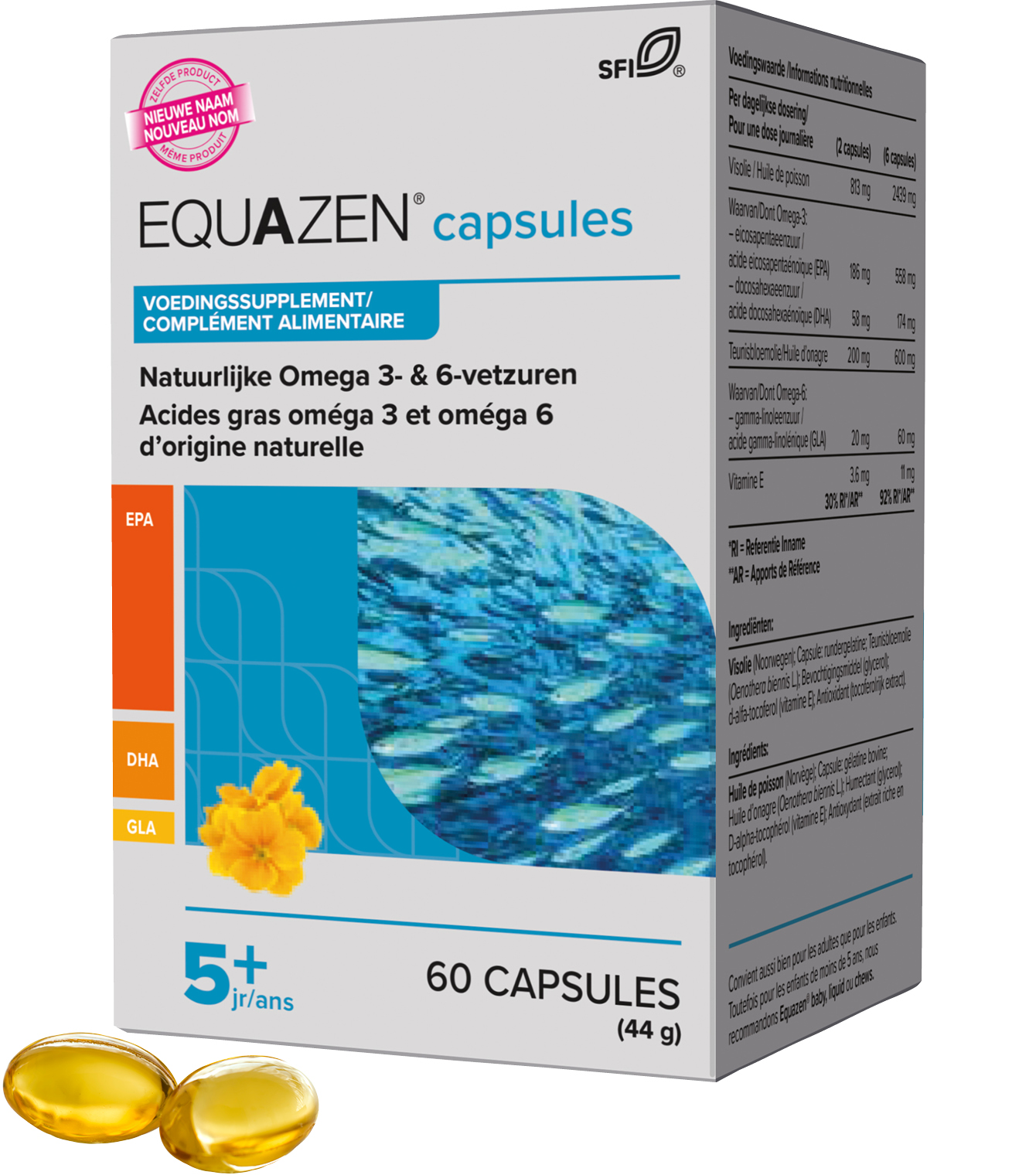 Equazen capsules 60 - omega 3- en 6-vetzuren EPA, DHA, GLA 9.3.1
