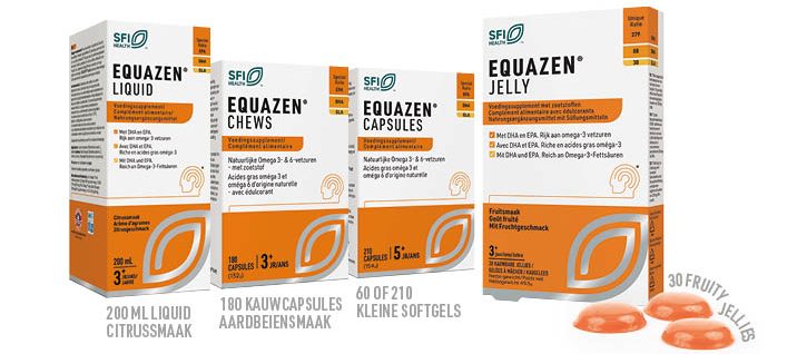 Equazen Capsules, Chews, Liquid, Jelly - EPA-rijke formule met EPA én GLA - RGB